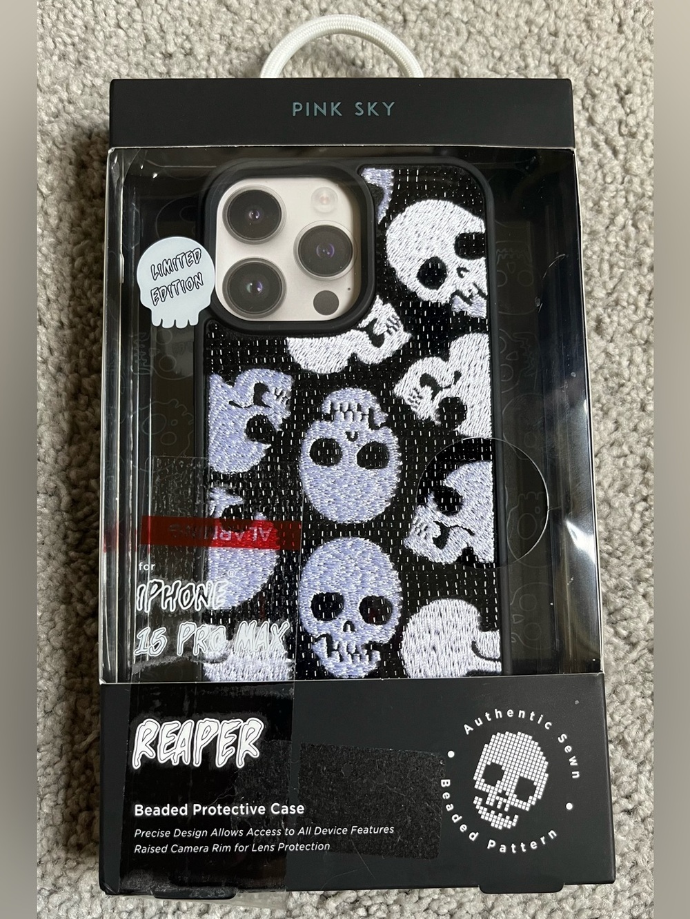NIB Pink Sky “Reaper” Limited Edition
IPhone 16 Pro Max Protective Case